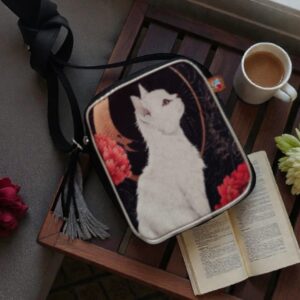 BOLSO DE MANO GATO BLANCO