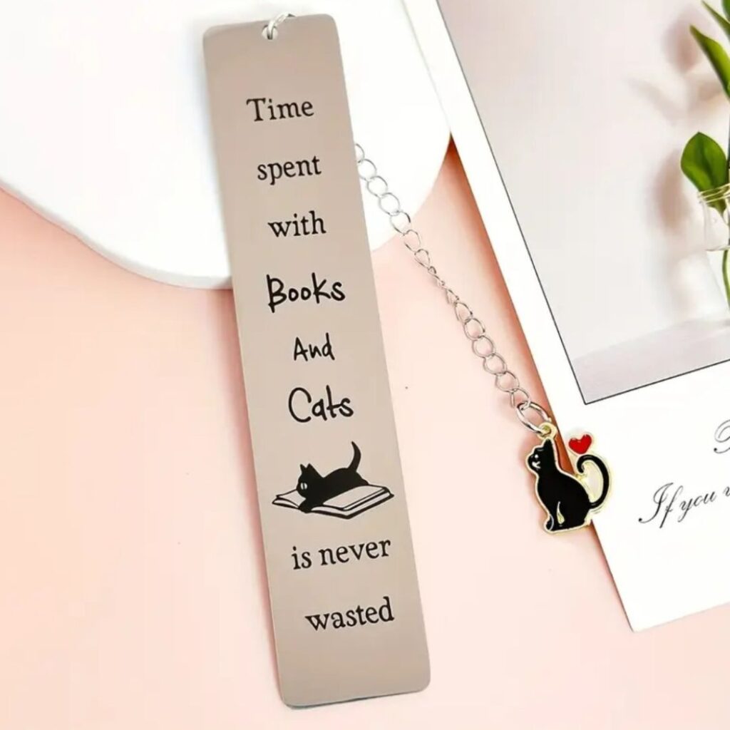 Separador De Libros Con Diseño De Gato