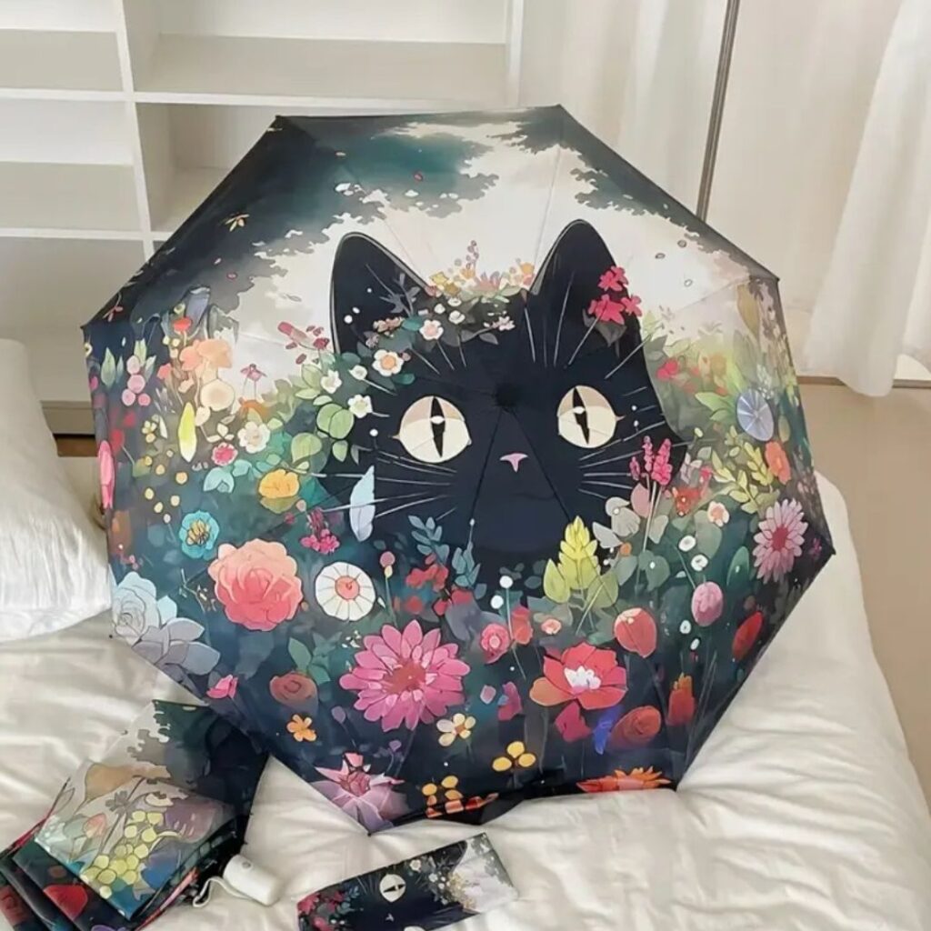 Sombrilla Con Diseño De Gato Naturaleza