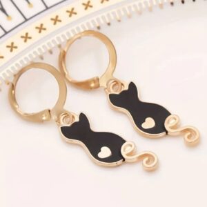 Aretes Gato Silueta