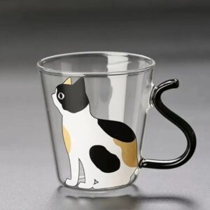 Vaso De Gato Negro En Vidrio