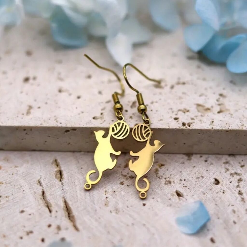 Aretes  Gato Lana