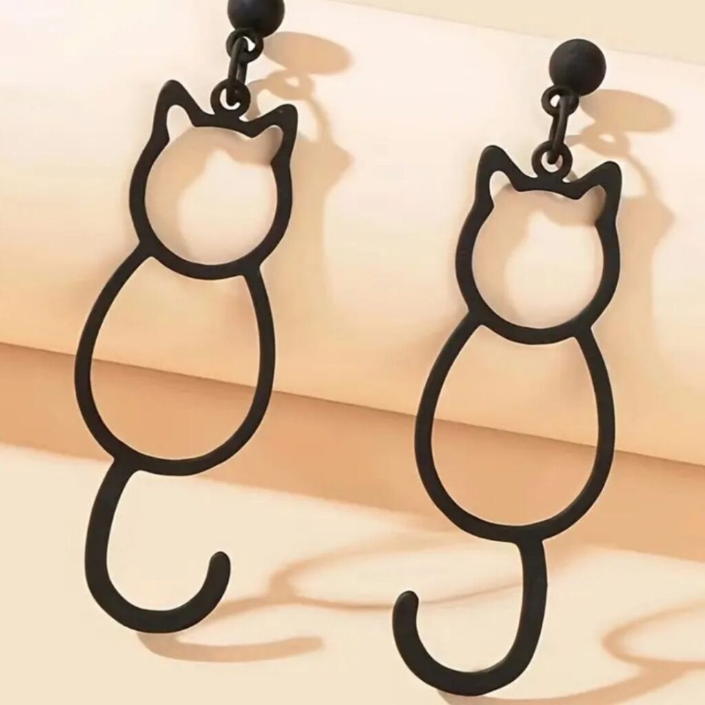 Aretes Figura De Gato Grande