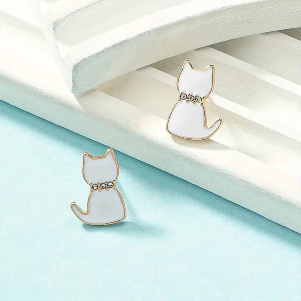 Aretes Gato Blanco