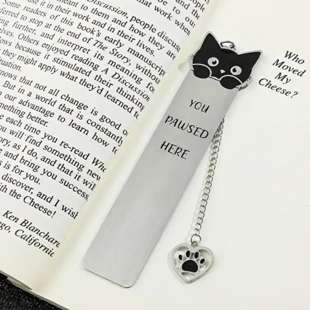 Separador De Libros Con Diseño De Gato