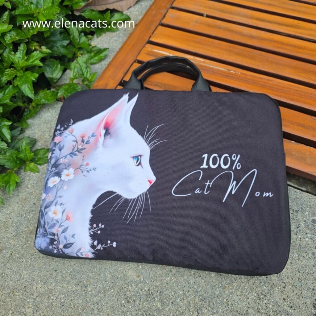 Bolso para portátil Elenacats con diseño de gato, tamaño 38x30 cm, hecho en Medellín