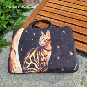 Bolso para portátil Elenacats diseño de gato resistente y acolchado hecho en Medellín