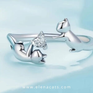 Anillo De Gato Y Corazon
