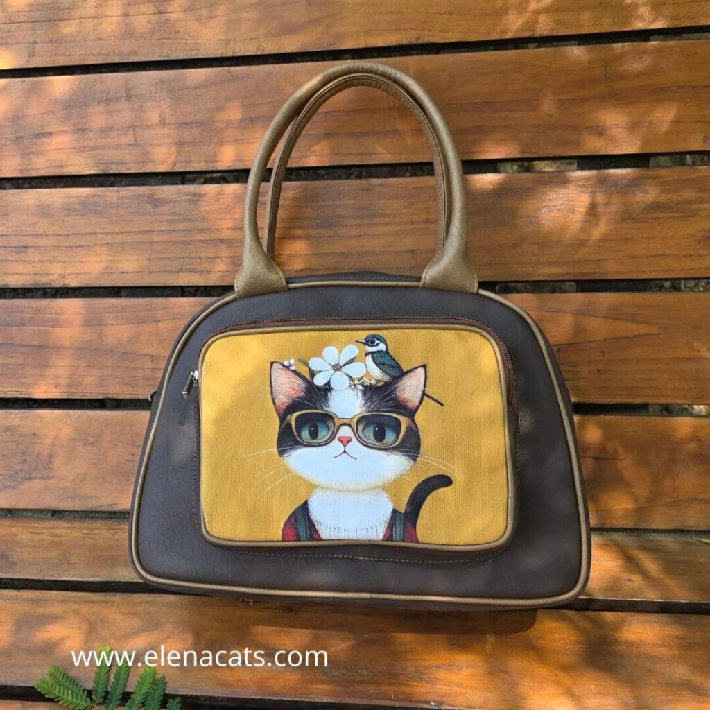 Bolso Cartera Gata Y Pajaro