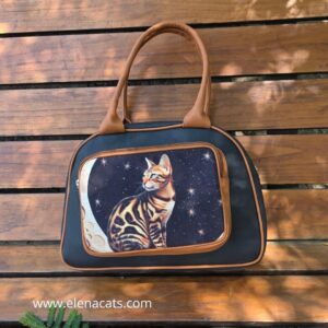 Bolso Cartera Gato En La Luna