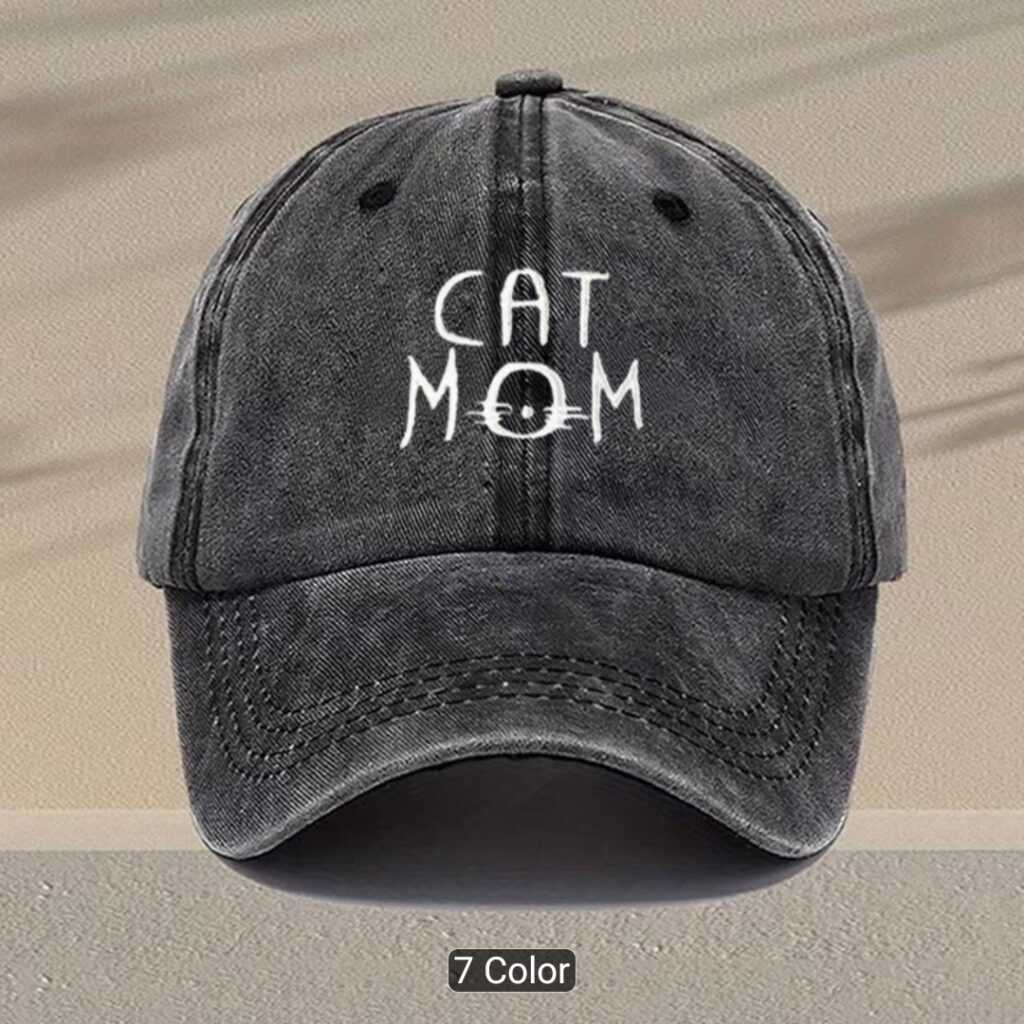 Gorra Con Diseño Gato Cat Mon negra