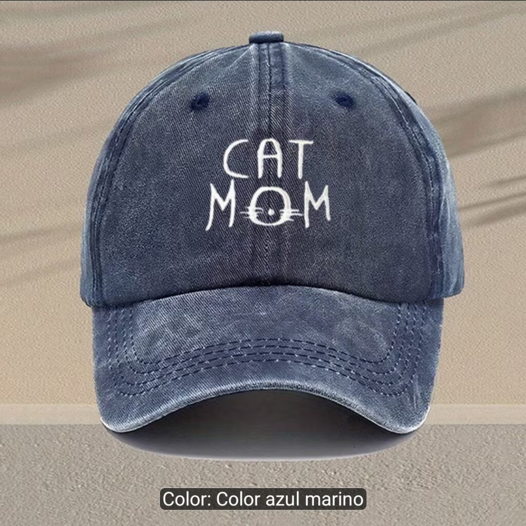 Gorra Con Diseño Gato Cat Mon azul