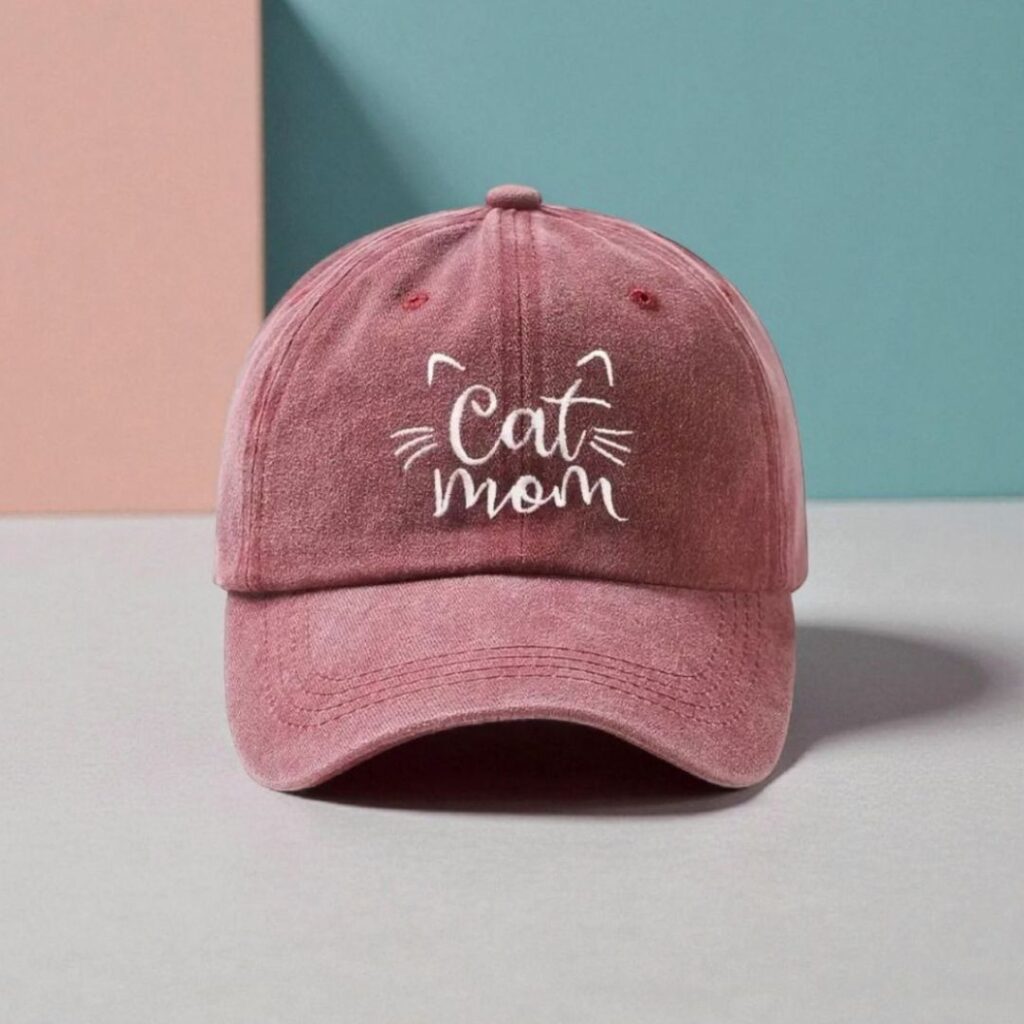 Gorra Con Diseño Gato cat mom rosada