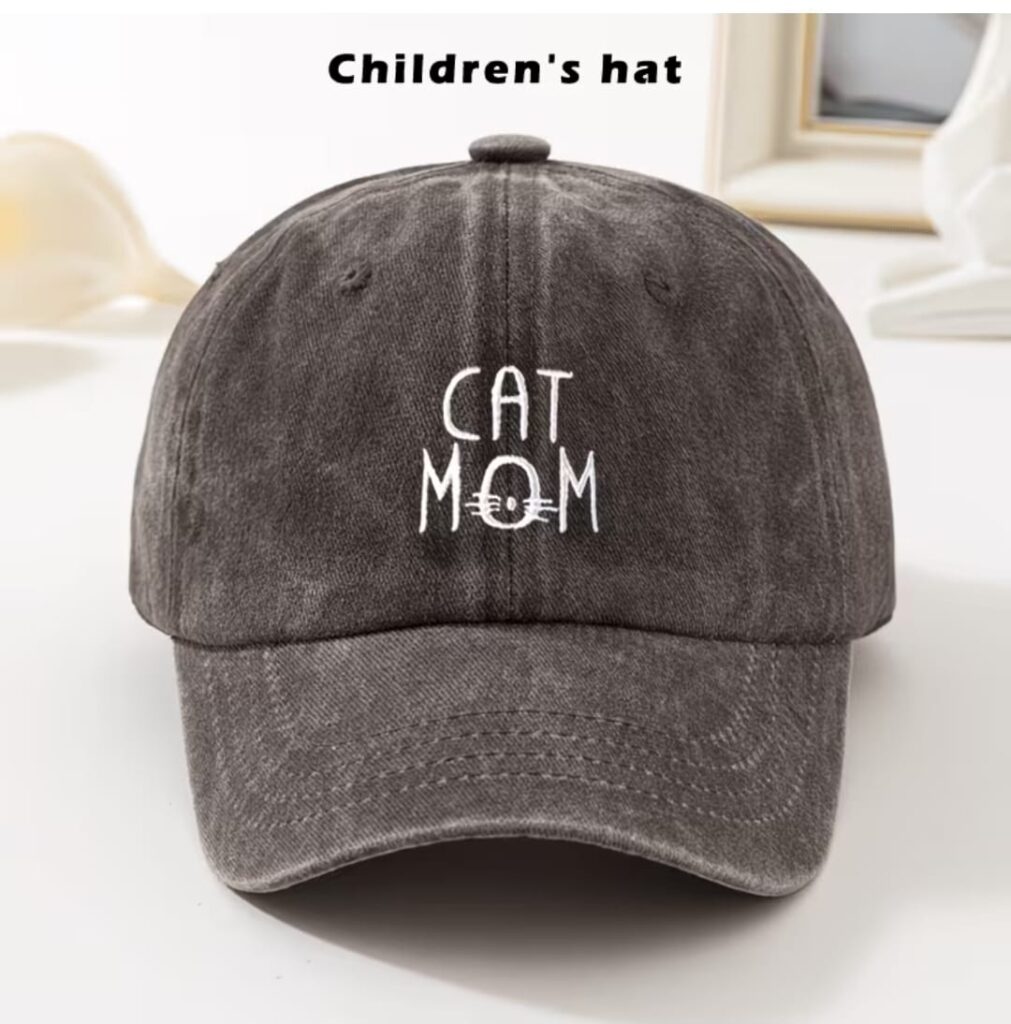 Gorra Con Diseño Gato Cat Mom cafe - Bordada