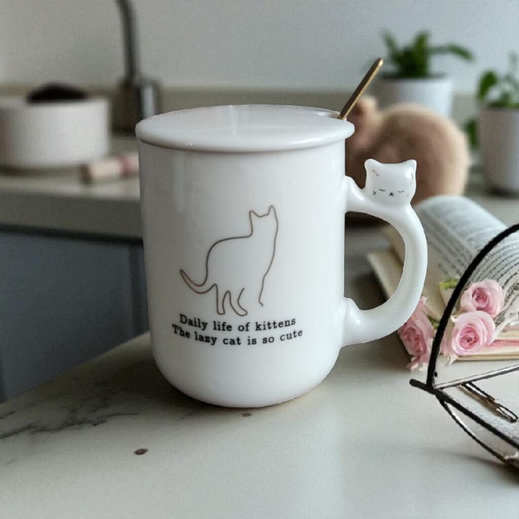 Mug Con Diseño De Gato Cute
