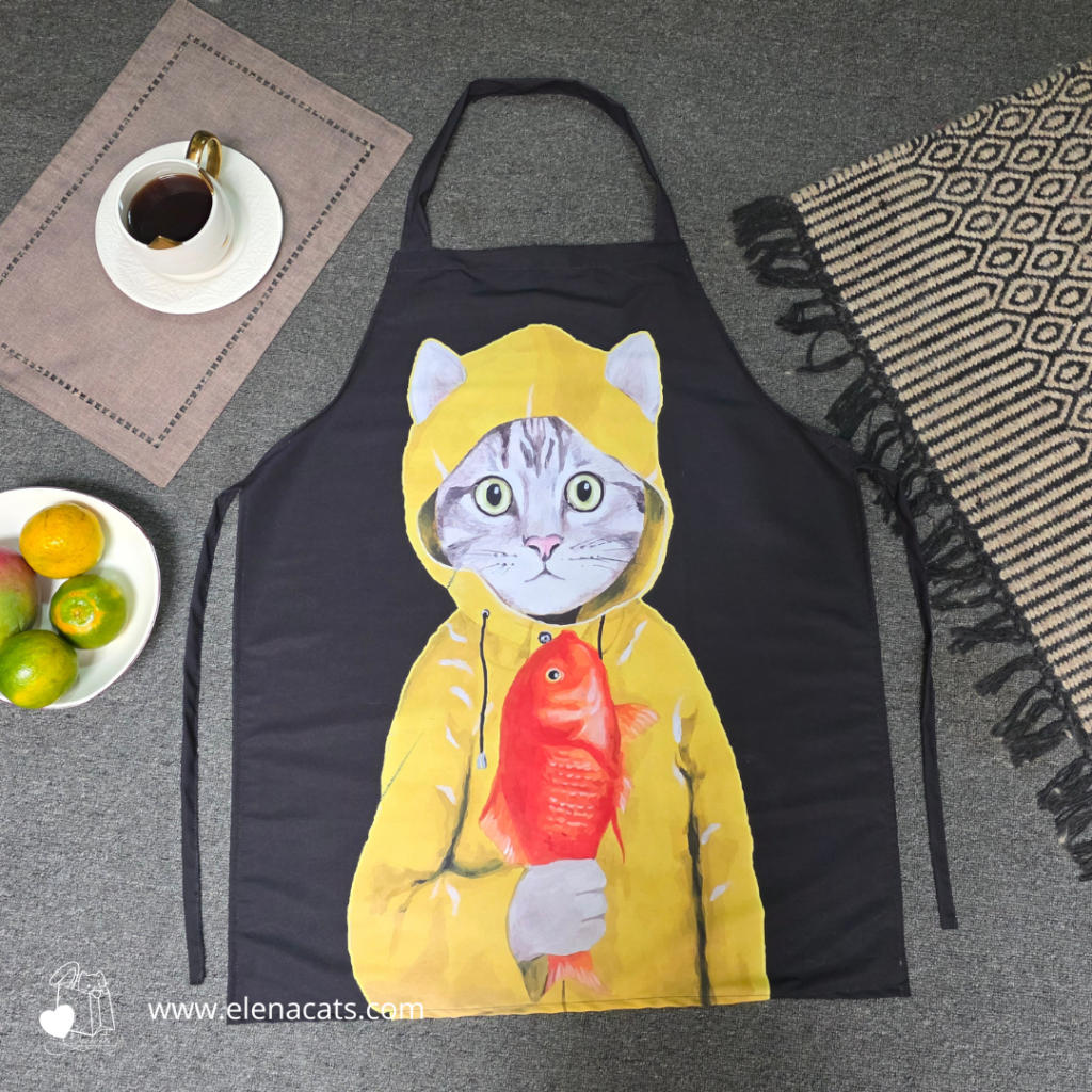 Delantal Gato Pez Amarillo