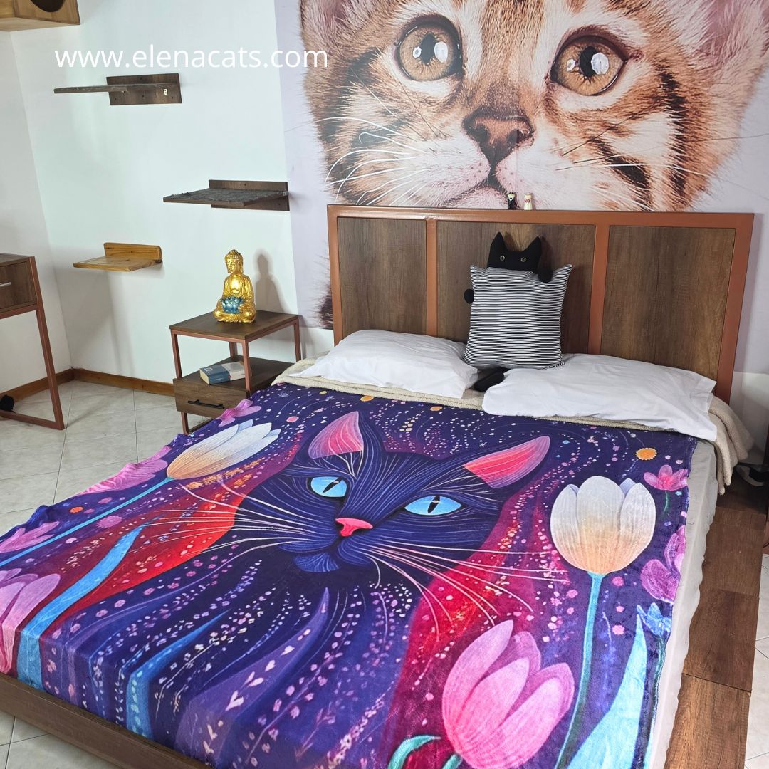 Cobija Diseño Gato Mandala - Imagen 2