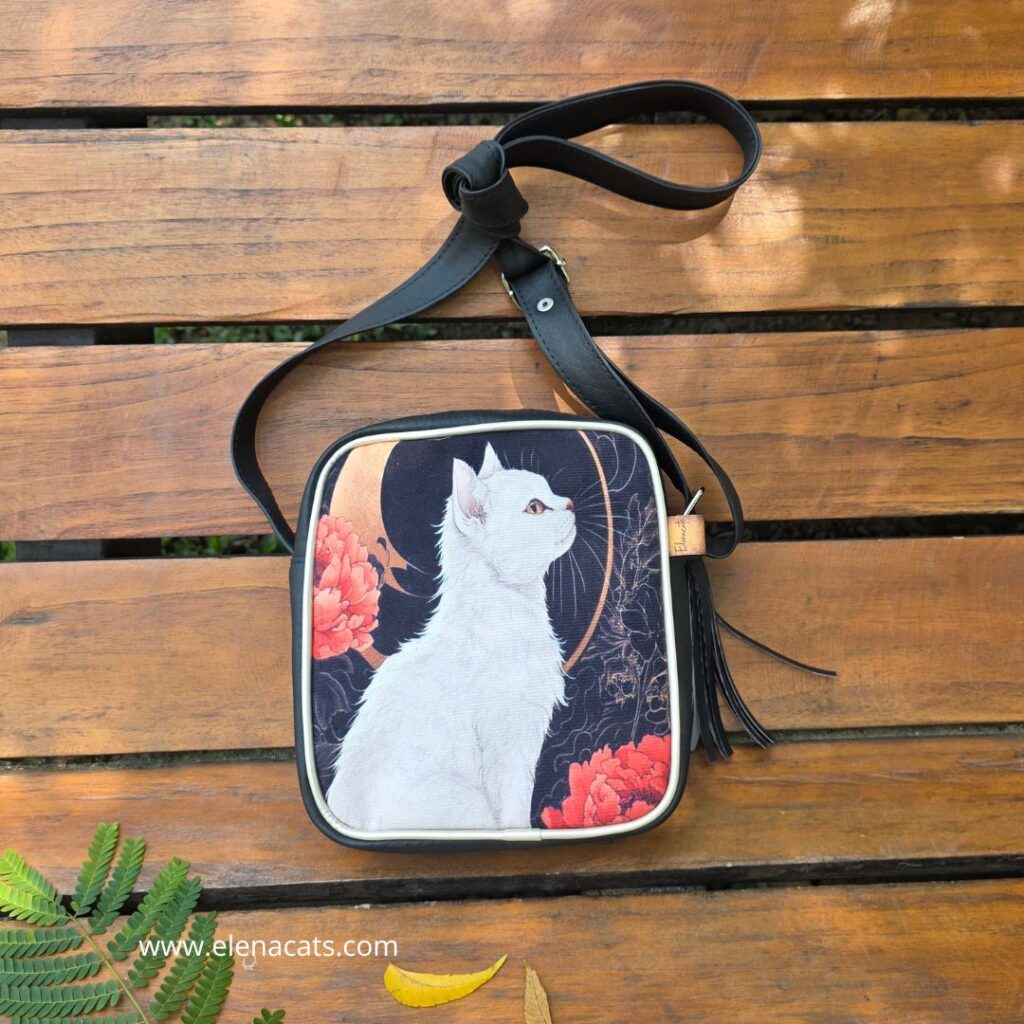 Bolso Manos Libres Gato Blanco