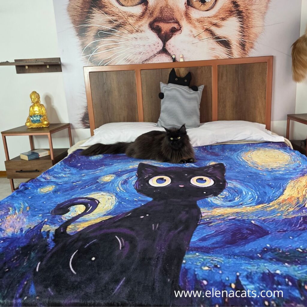 Cobija Gato Van Gogh Azul