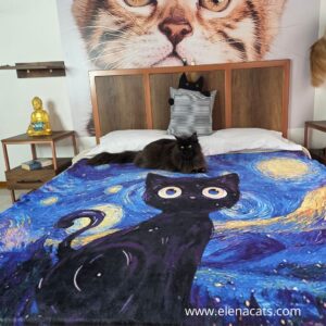 Cobija Gato Van Gogh Azul