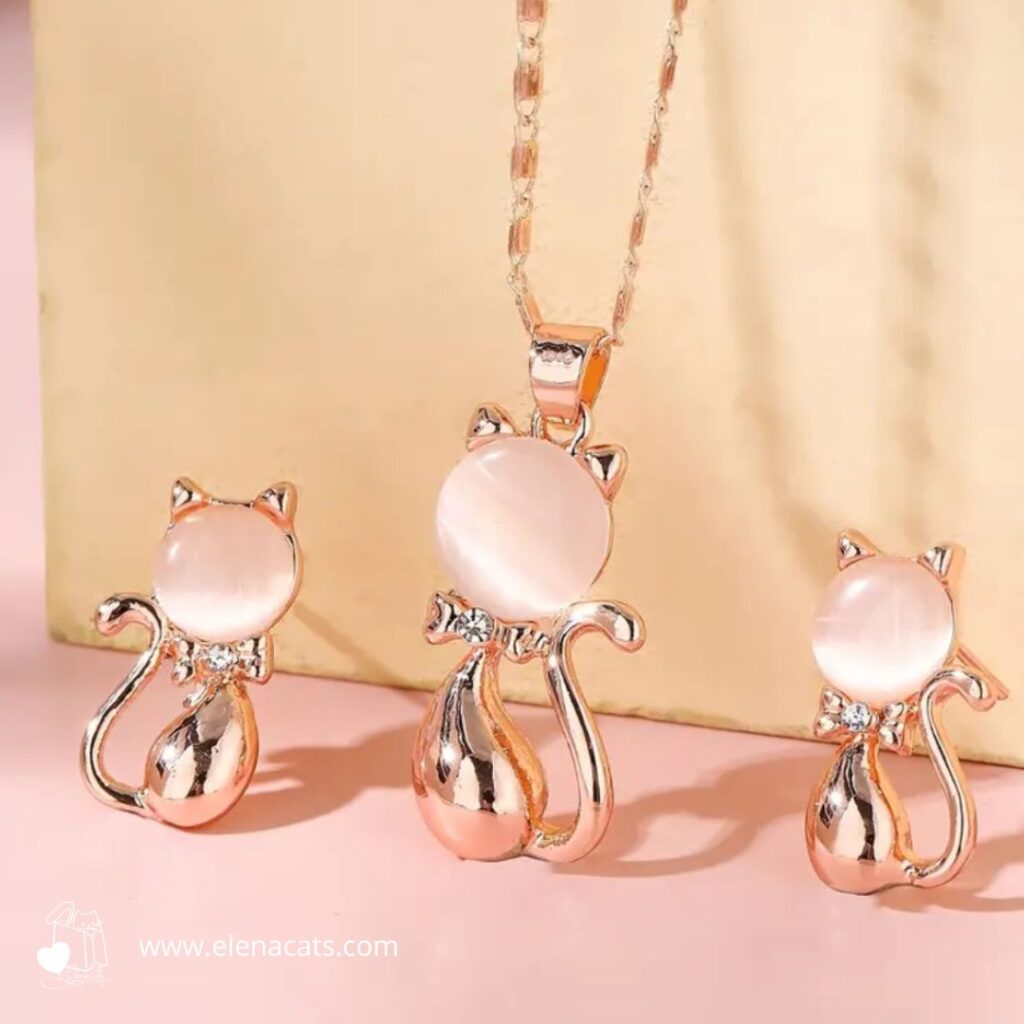 Collar Gatos Oro Rosa