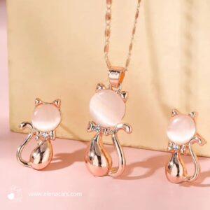 Collar Gatos Oro Rosa
