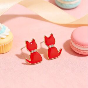 Aretes Gatos Rojo