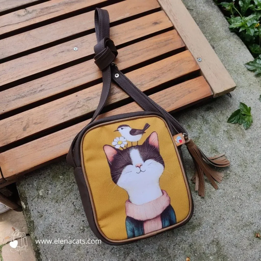 Bolso Manos Libres Gata Pajaro