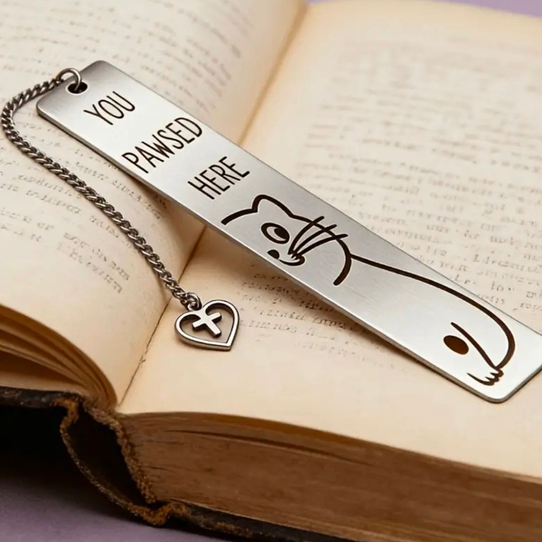 Separador De Libros Con Diseño De Gato - Imagen 2