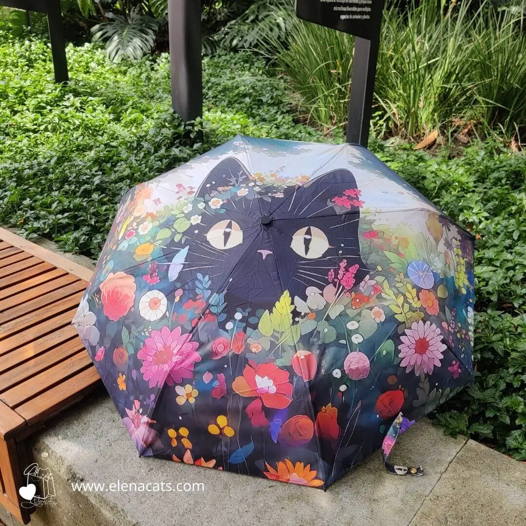 Sombrilla Con Diseño De Gato Naturaleza - Imagen 2