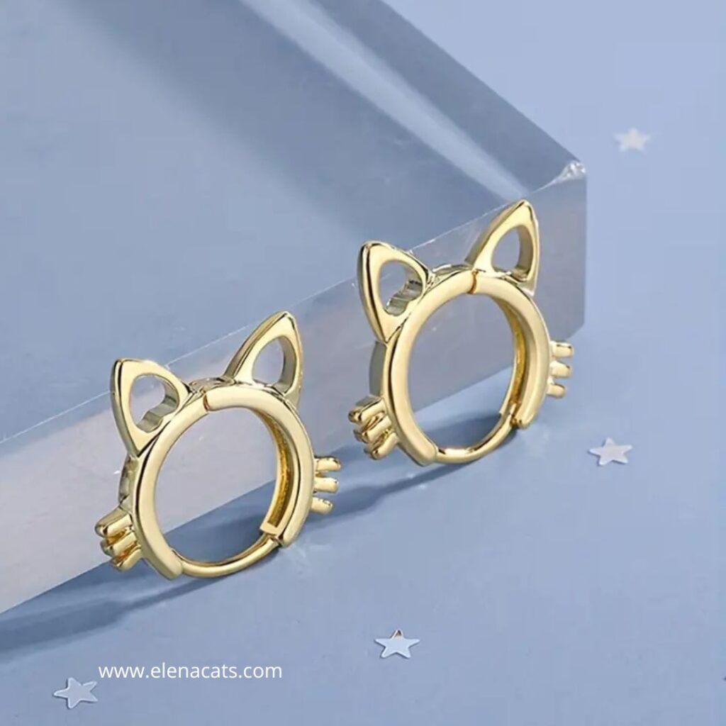 Aretes Aro Gato Dorado