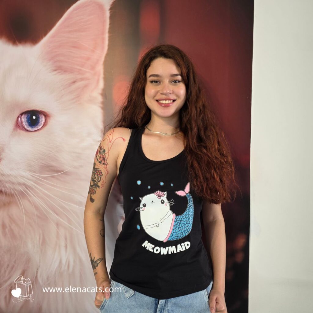 Camiseta para mujer gata sirena