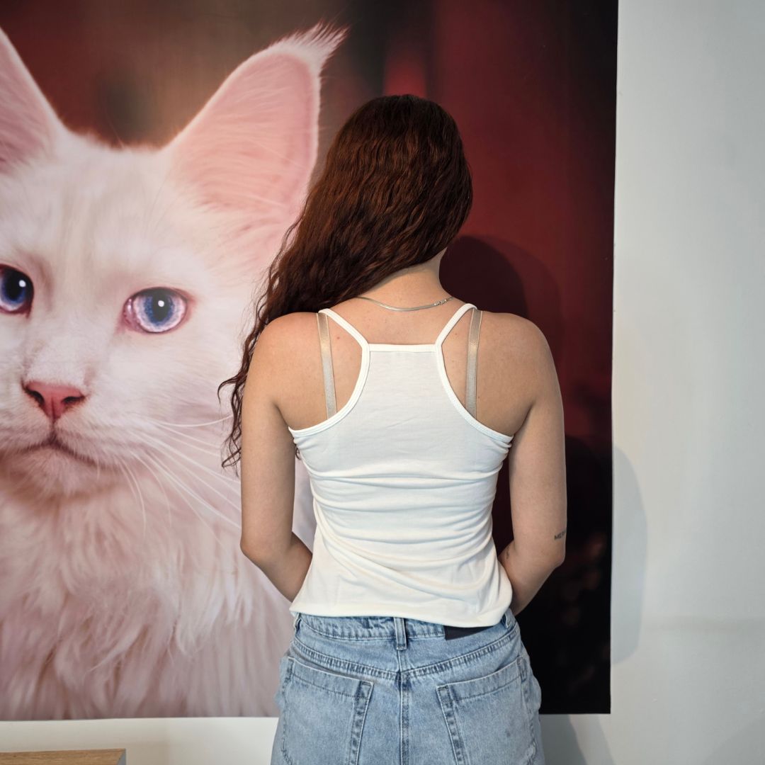 Camiseta para mujer gato cute - Imagen 2