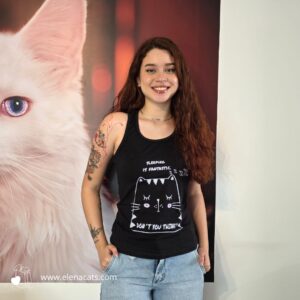 Camiseta para mujer con diseño de gato