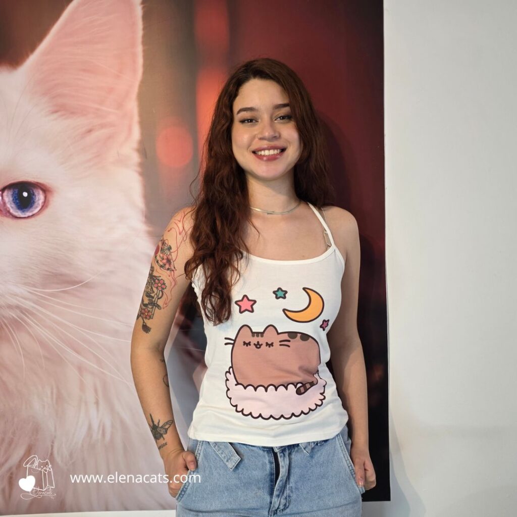 Camiseta para mujer gato cute