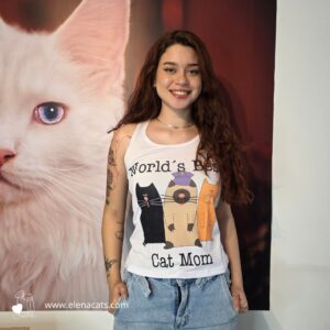 Camiseta para mujer familia de gatos