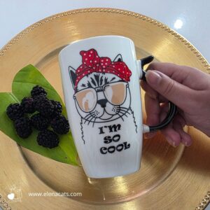 vaso Con Diseño De Gata Lola