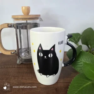 vaso Con Diseño De Gato negro