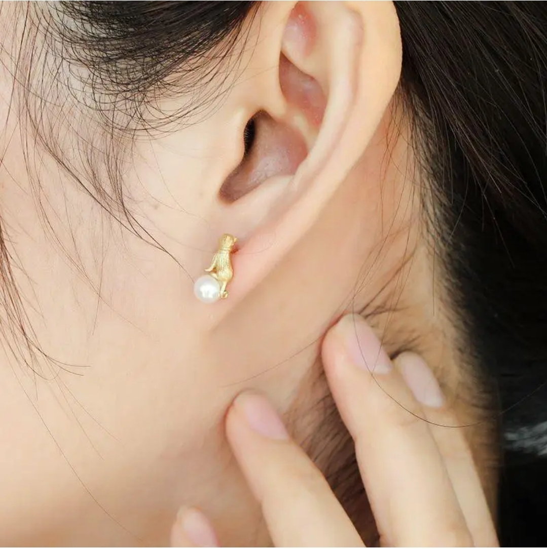 Aretes Gato perla - Imagen 2