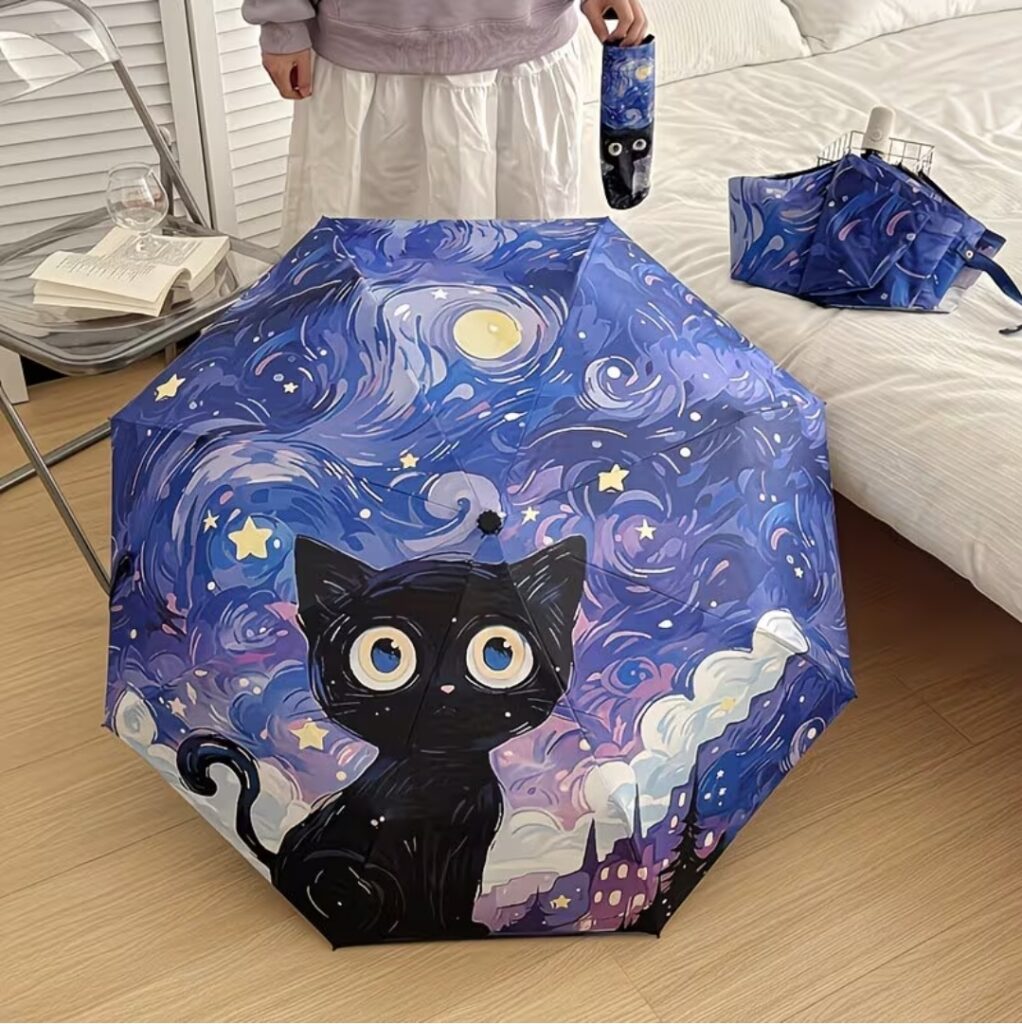 Sombrilla Con Diseño De Gato
