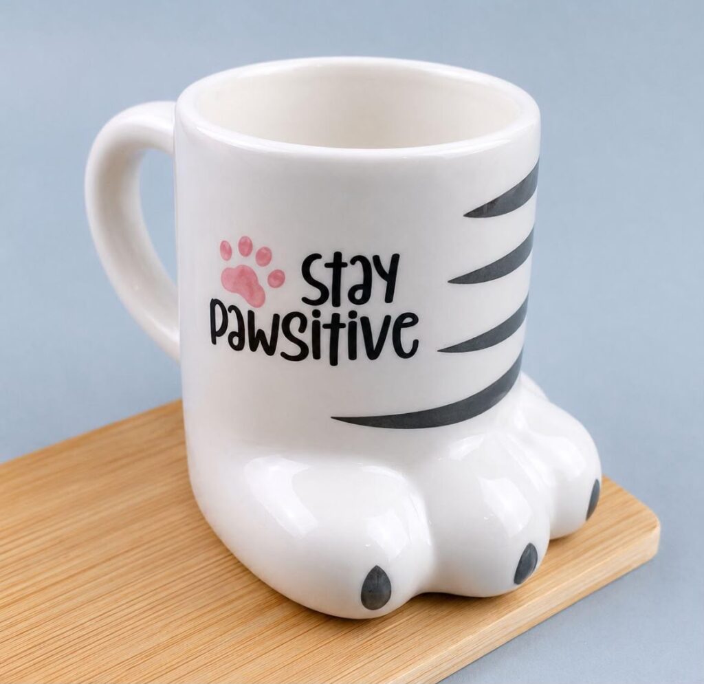 Taza Diseño De Gato huella