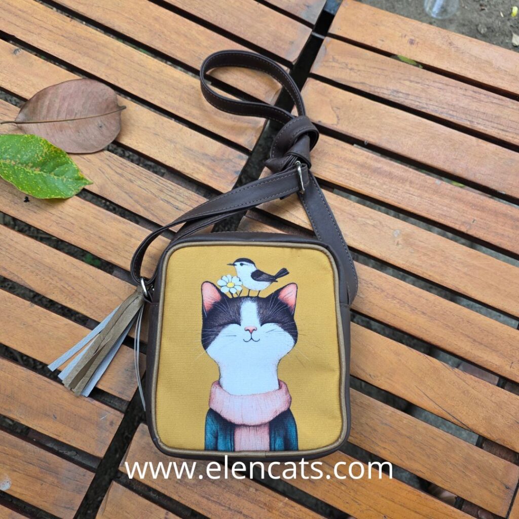 Bolso Manos Libres Gata Pajaro