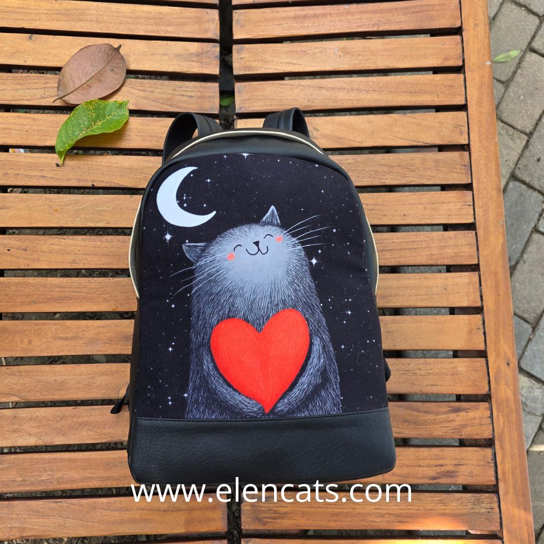 Morral Gato Corazon y Amor