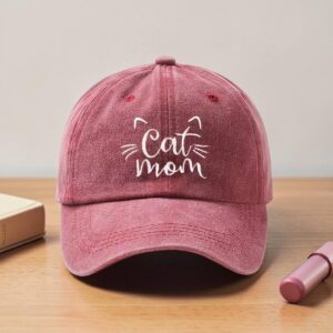 Gorra Con Diseño Cat Mom Bordada