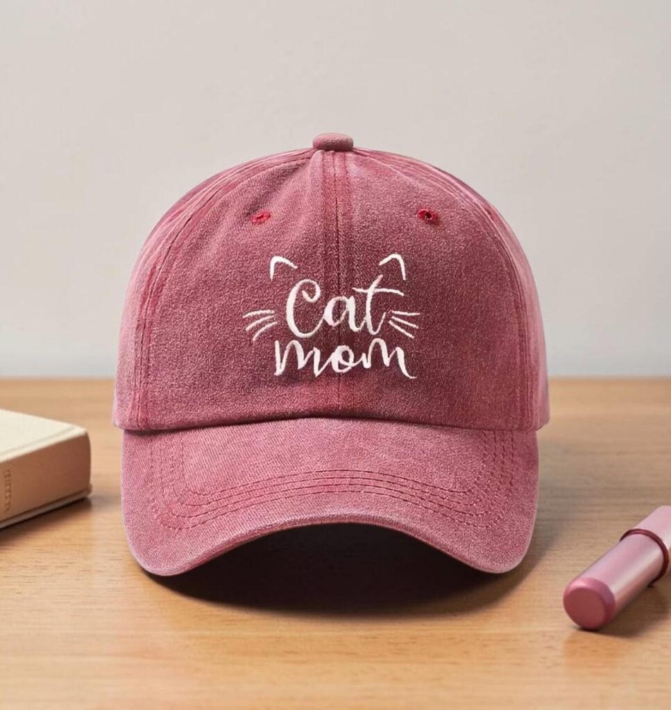 Gorra Con Diseño Cat Mom Bordada